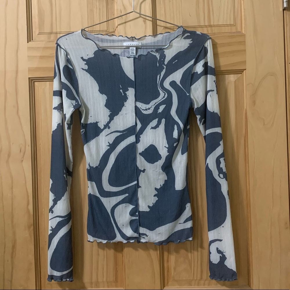 Mesh Long Sleeve Top